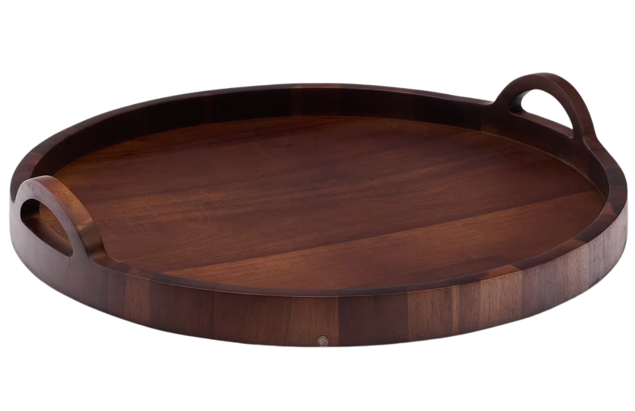 Tmavý dřevěný podnos Kave Home Zoa 50 cm Kave Home