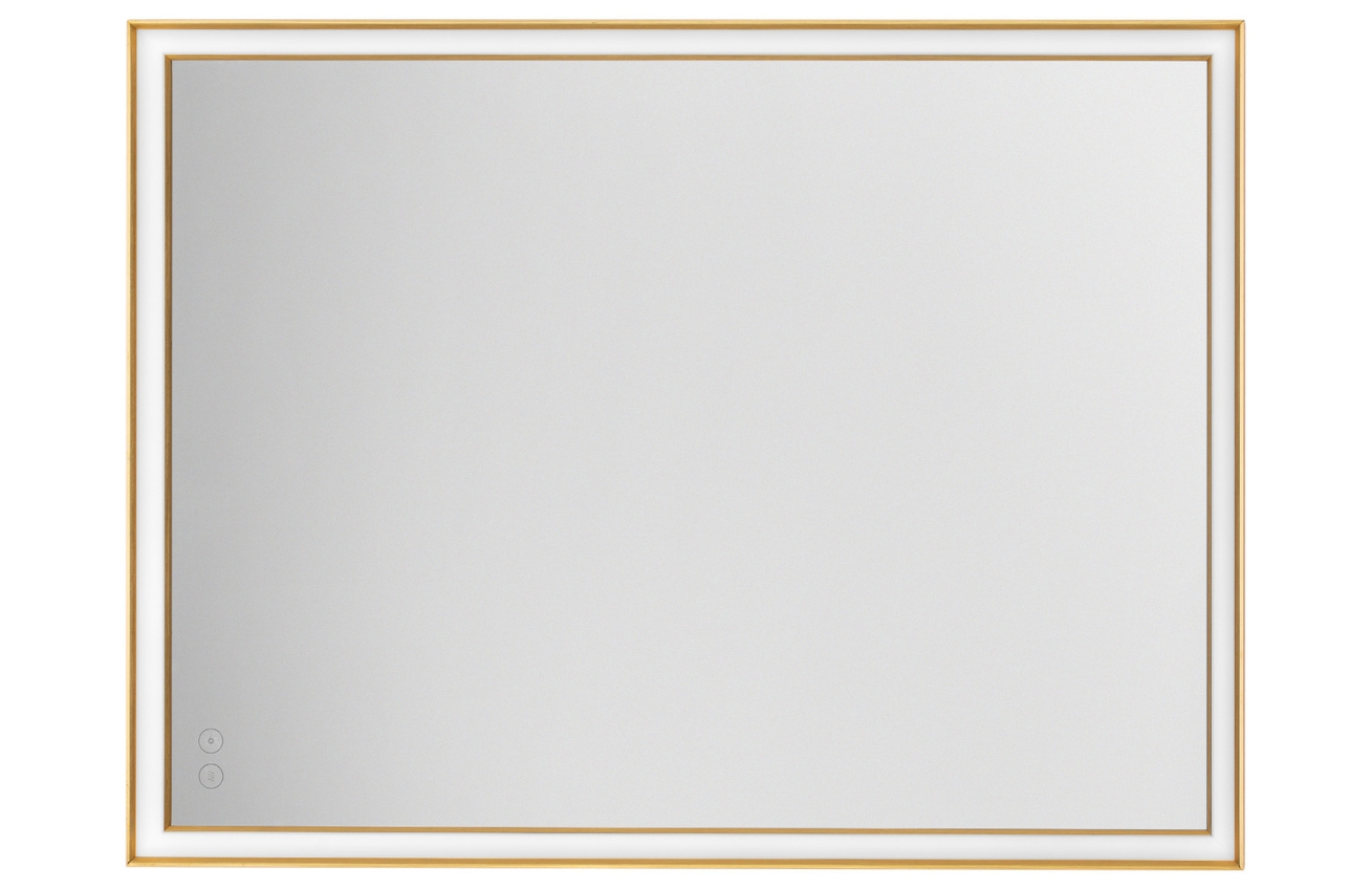 Zlaté závěsné zrcadlo s LED osvětlením Nova Luce Ambor 80 x 60 cm Nova Luce