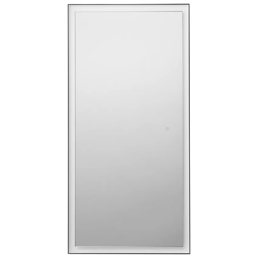 Nova Luce Černé závěsné zrcadlo s LED osvětlením Adon 150 x 75 cm