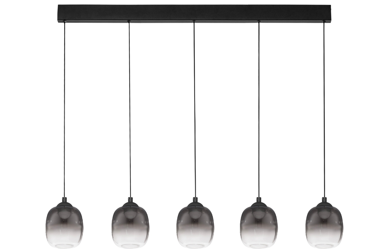 Kouřově šedé skleněné závěsné LED světlo Nova Luce Kita 102 cm Nova Luce