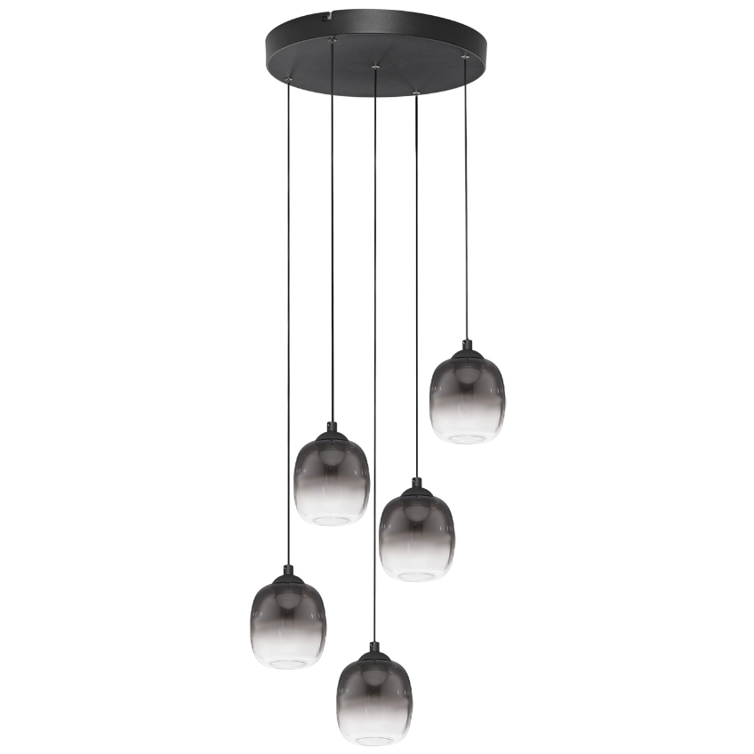 Kouřově šedé skleněné závěsné LED světlo Nova Luce Kita 43 cm Nova Luce