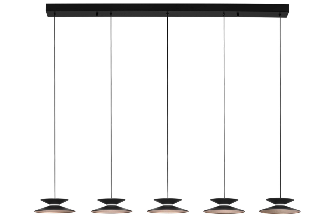 Černé kovové závěsné LED světlo Nova Luce Morfi 132 cm Nova Luce