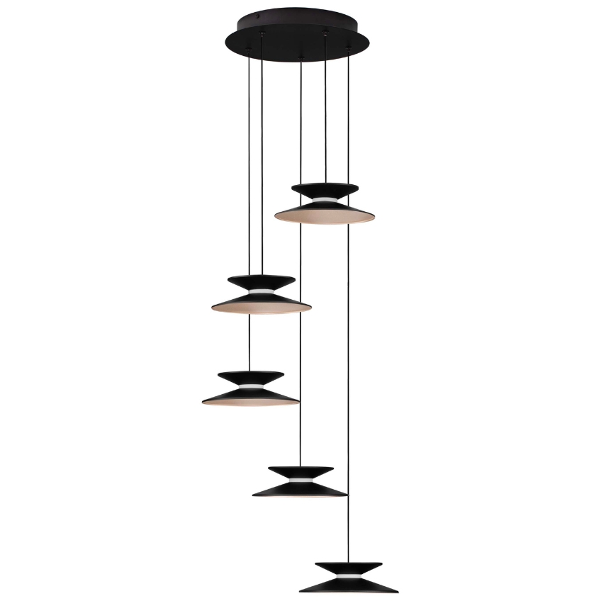 Černé kovové závěsné LED světlo Nova Luce Morfi 42 cm Nova Luce