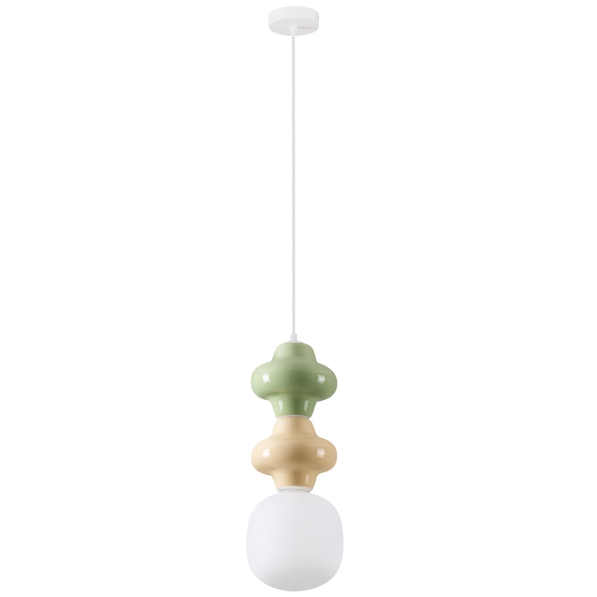 Zeleno-žluté závěsné světlo Nova Luce Clio 18 cm Nova Luce