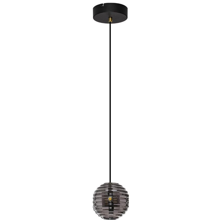 Kouřově šedé skleněné závěsné LED světlo Nova Luce Las 15 cm Nova Luce