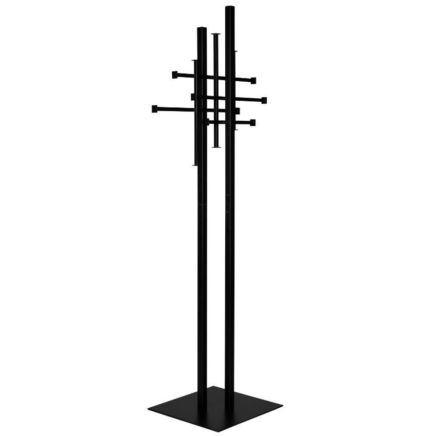 Černý kovový stojací věšák DUTCHBONE RUMEX 185 cm Dutchbone