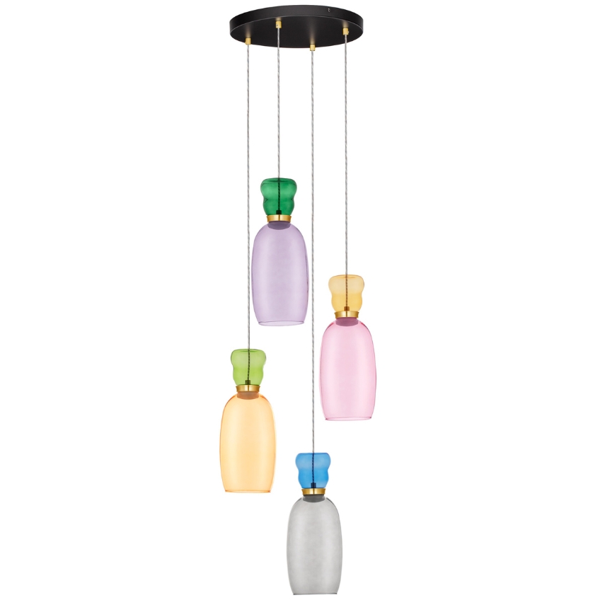 Barevné skleněné závěsné LED světlo Nova Luce Pluma 42 cm Nova Luce