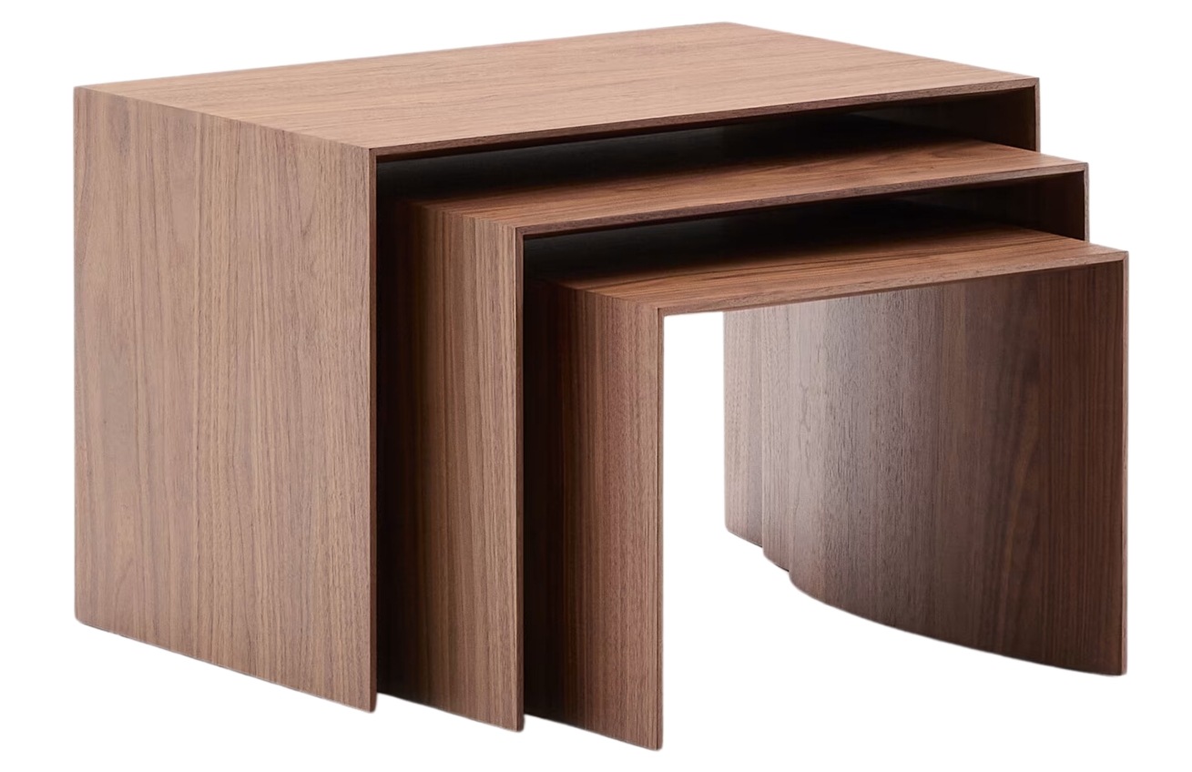 Set tří ořechových odkládacích stolků Kave Home Litto Kave Home