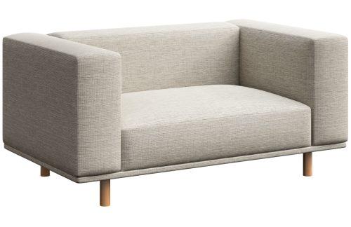 Světle šedá čalouněná dvoumístná pohovka Ame Yens Kukumo 160 cm Ame Yens