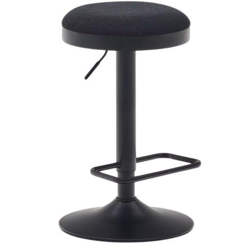 Černá čalouněná barová židle Kave Home Zaib 63-84 cm Kave Home