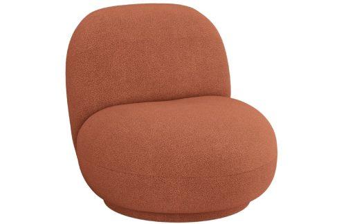 Oranžové bouclé otočné křeslo MICADONI Chuck Micadoni