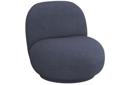 Tmavě modré bouclé otočné křeslo MICADONI Chuck Micadoni