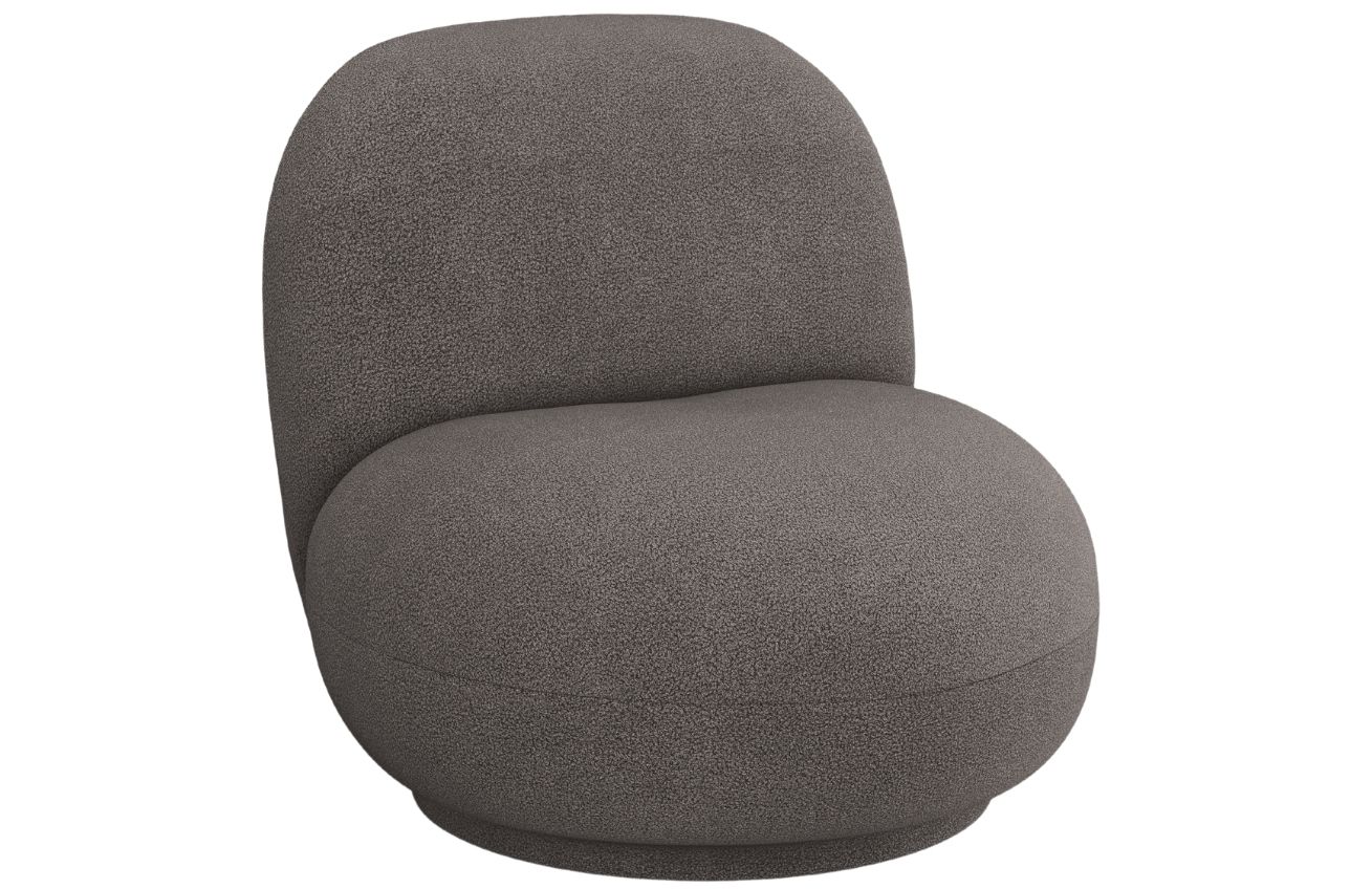 Šedé bouclé otočné křeslo MICADONI Chuck Micadoni