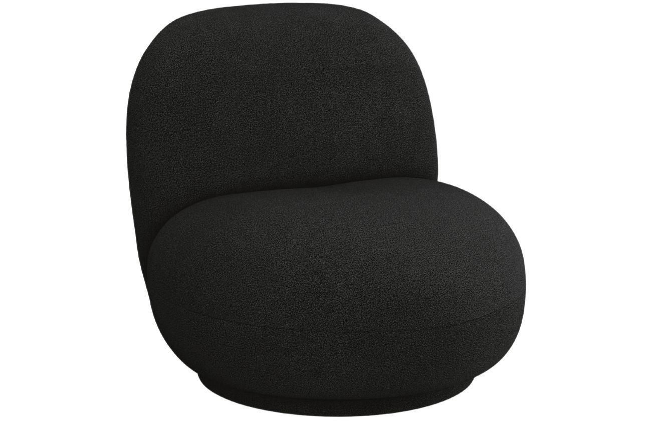 Černé bouclé otočné křeslo MICADONI Chuck Micadoni