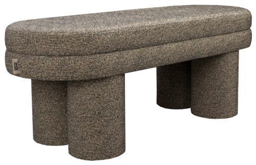 Hnědošedá bouclé lavice DUTCHBONE FERN 110 cm Dutchbone