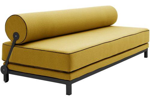 Hořčicově žlutá čalouněná dvoumístná rozkládací pohovka Softline Sleep 204 cm Softline