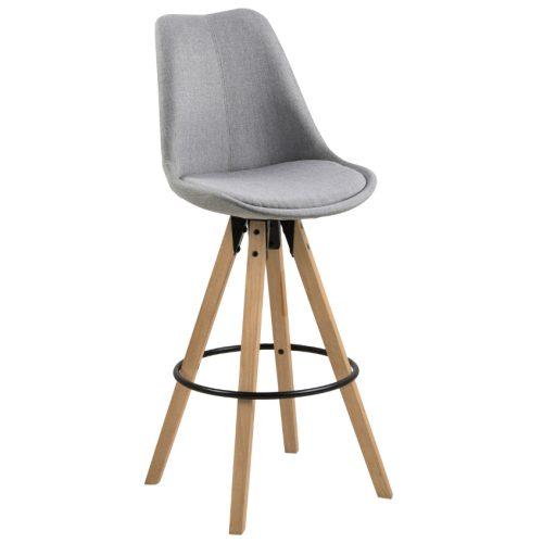 Scandi Světle šedá čalouněná barová židle Dima 75 cm Scandi