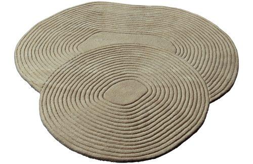 Bolia Tmavě béžový vlněný koberec Zen 140 x 145 cm Bolia