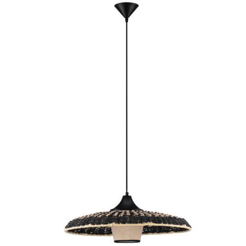 Černo-béžové ratanové závěsné světlo Nova Luce Capa 61 cm Nova Luce