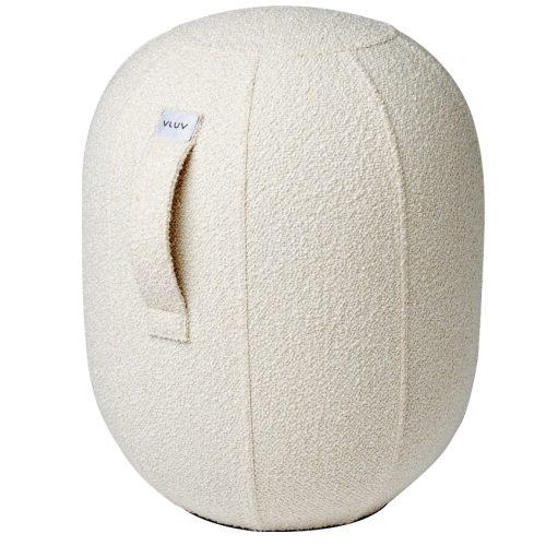 Bílá bouclé balanční stolička VLUV KAPSUL DIVA 48 cm Vluv