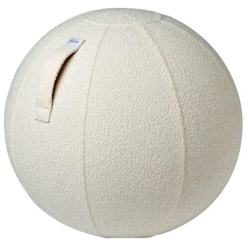 Bílý bouclé sedací / gymnastický míč VLUV DIVA Ø 65 cm Vluv