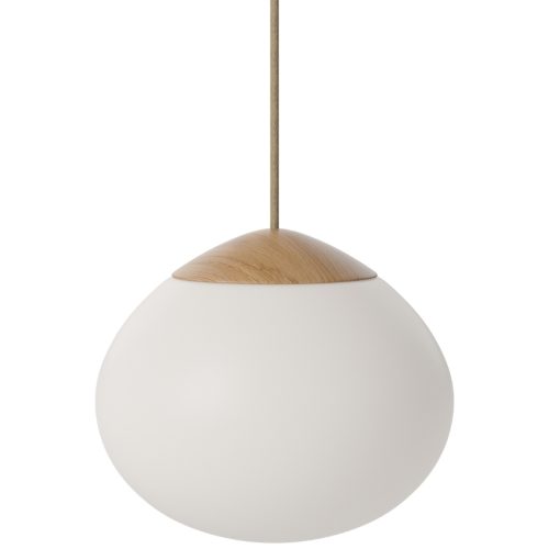 Bolia Opálově bílé skleněné závěsné světlo Acorn 21 cm Bolia