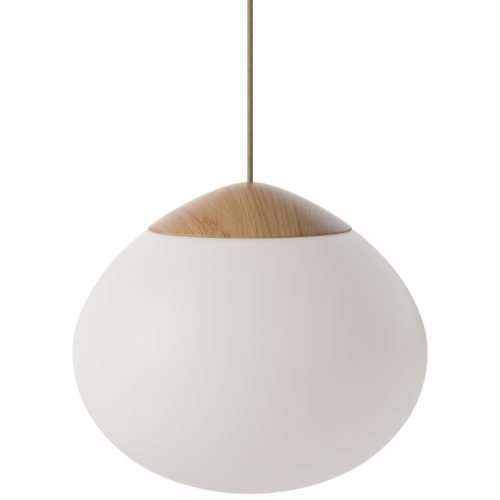Bolia Opálově bílé skleněné závěsné světlo Acorn 32 cm Bolia