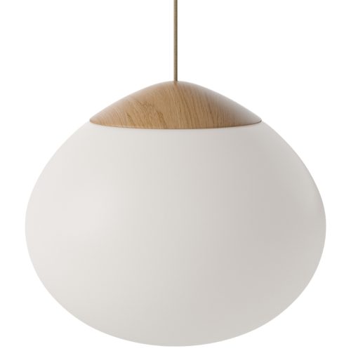 Bolia Opálově bílé skleněné závěsné světlo Acorn 41 cm Bolia