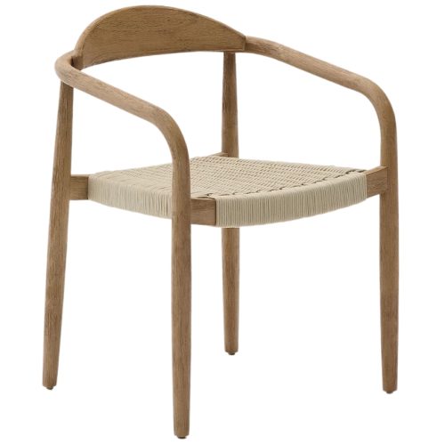 Dřevěná jídelní židle Kave Home Nina s béžovým výpletem Kave Home