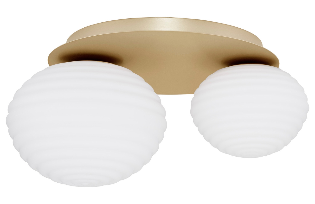 Bílo-zlaté skleněné stropní světlo Nova Luce Allen 45 cm Nova Luce