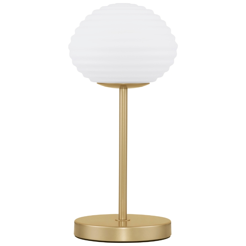 Bílo-zlatá skleněná stolní lampa Nova Luce Allen Nova Luce