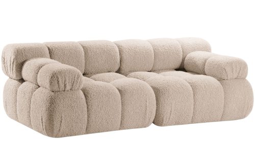 Světle béžová bouclé dvoumístná pohovka MICADONI Bellis 188 cm Micadoni