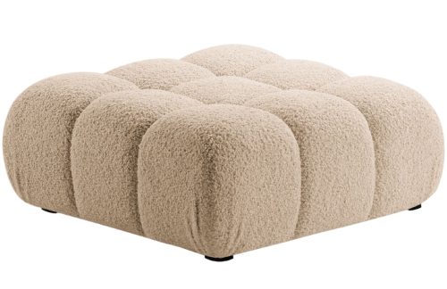 Béžová bouclé podnožka MICADONI Bellis 94 x 94 cm Micadoni