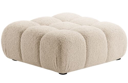 Světle béžová bouclé  podnožka MICADONI Bellis 94 x 94 cm Micadoni