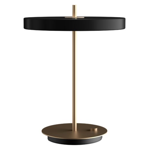 Umage Černo-zlatá kovová stolní LED lampa Asteria Umage