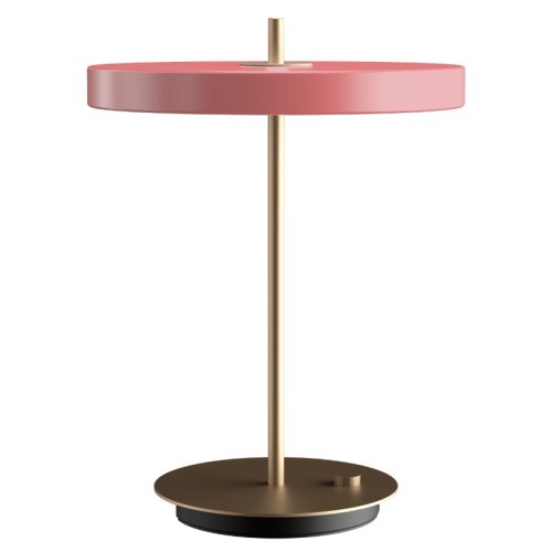 Umage Růžovo-zlatá kovová stolní LED lampa Asteria Umage