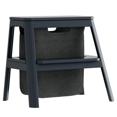 Umage Antracitově šedá dřevěná stolička Step It Up 48 cm Umage
