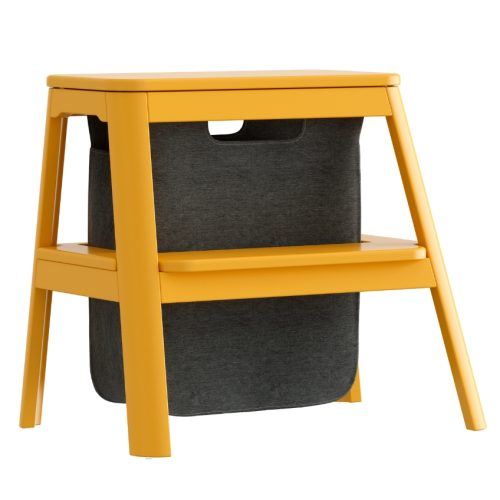 Umage Žluto-šedá dřevěná stolička Step It Up 48 cm Umage