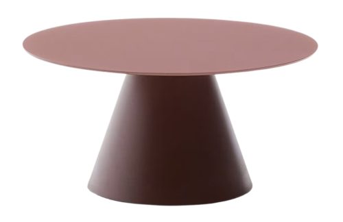 Matně červený skleněný kulatý konferenční stolek Kave Home Wilshire 80 cm Kave Home