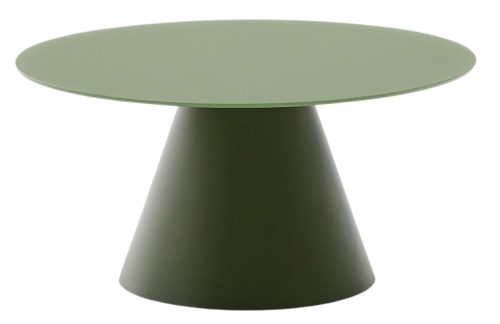Matně zelený skleněný kulatý konferenční stolek Kave Home Wilshire 80 cm Kave Home