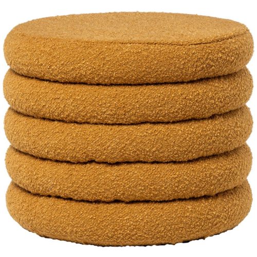 Žlutý bouclé taburet Somcasa Harry 40 cm Somcasa