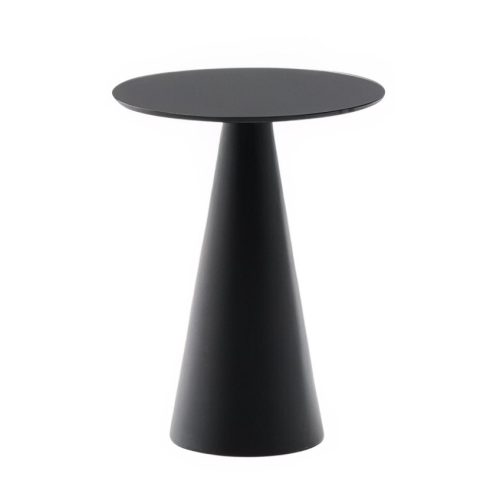 Matně černý skleněný kulatý odkládací stolek Kave Home Wilshire 30 cm Kave Home