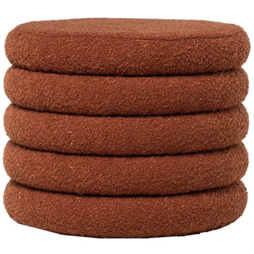 Terakotově červený bouclé taburet Somcasa Harry 40 cm Somcasa
