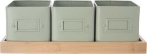 Kovov&eacute; květin&aacute;če na bylinky v sadě 3 ks Greenish &ndash; Orion Orion