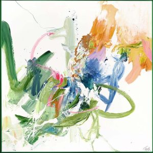 Obraz s ručně malovan&yacute;mi prvky 102x102 cm Confidential Green &ndash; Malerifabrikken Malerifabrikken