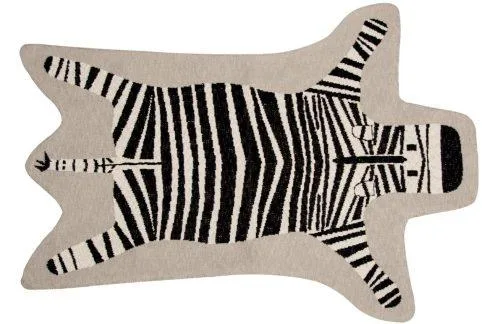 Quax Béžový látkový koberec Zebra 97 x 132 cm
