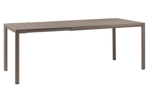 Nardi Šedohnědý plastový rozkládací zahradní stůl Tevere 147/211 x 90 cm Nardi