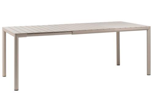 Nardi Béžový plastový rozkládací zahradní stůl Tevere 147/211 x 90 cm Nardi