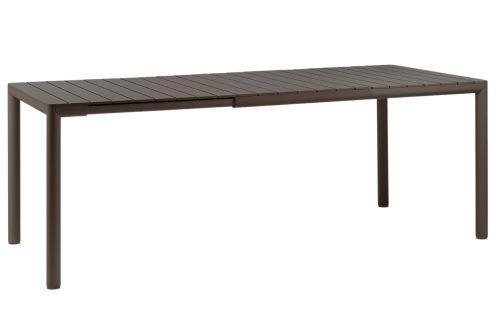 Nardi Tmavě hnědý plastový rozkládací zahradní stůl Tevere 147/211 x 90 cm Nardi