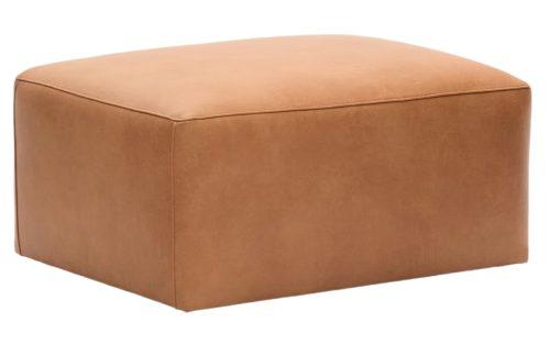 Hnědý kožený taburet Kave Home Blok 90 x 70 cm Kave Home